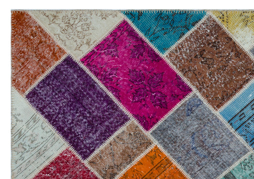 Iskece Bej Patchwork Yün El Dokuma Halısı 160 x 230 Apex Unique