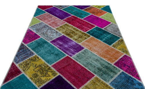 Iskece Bej Patchwork Yün El Dokuma Halısı 160 x 230 Apex Unique