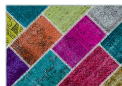 Iskece Bej Patchwork Yün El Dokuma Halısı 160 x 230 Apex Unique