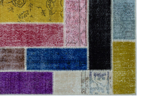 Iskece Bej Patchwork Yün El Dokuma Halısı 160 x 230 Apex Unique