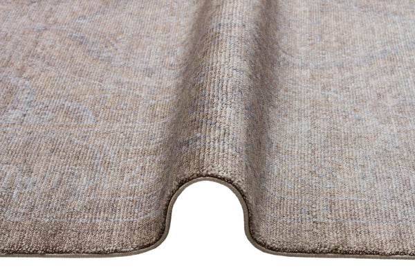 Bej Gri Düz Eskitme Viskon Halı - Pati Dostu - Toz Vermez