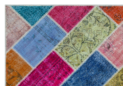 Iskece Bej Patchwork Yün El Dokuma Halısı 160 x 230 Apex Unique