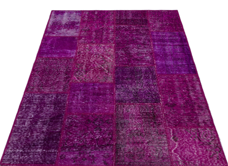 Pembe Anadolu Eskitme Geometrik Yün Halı 120x180 - Özel Seri