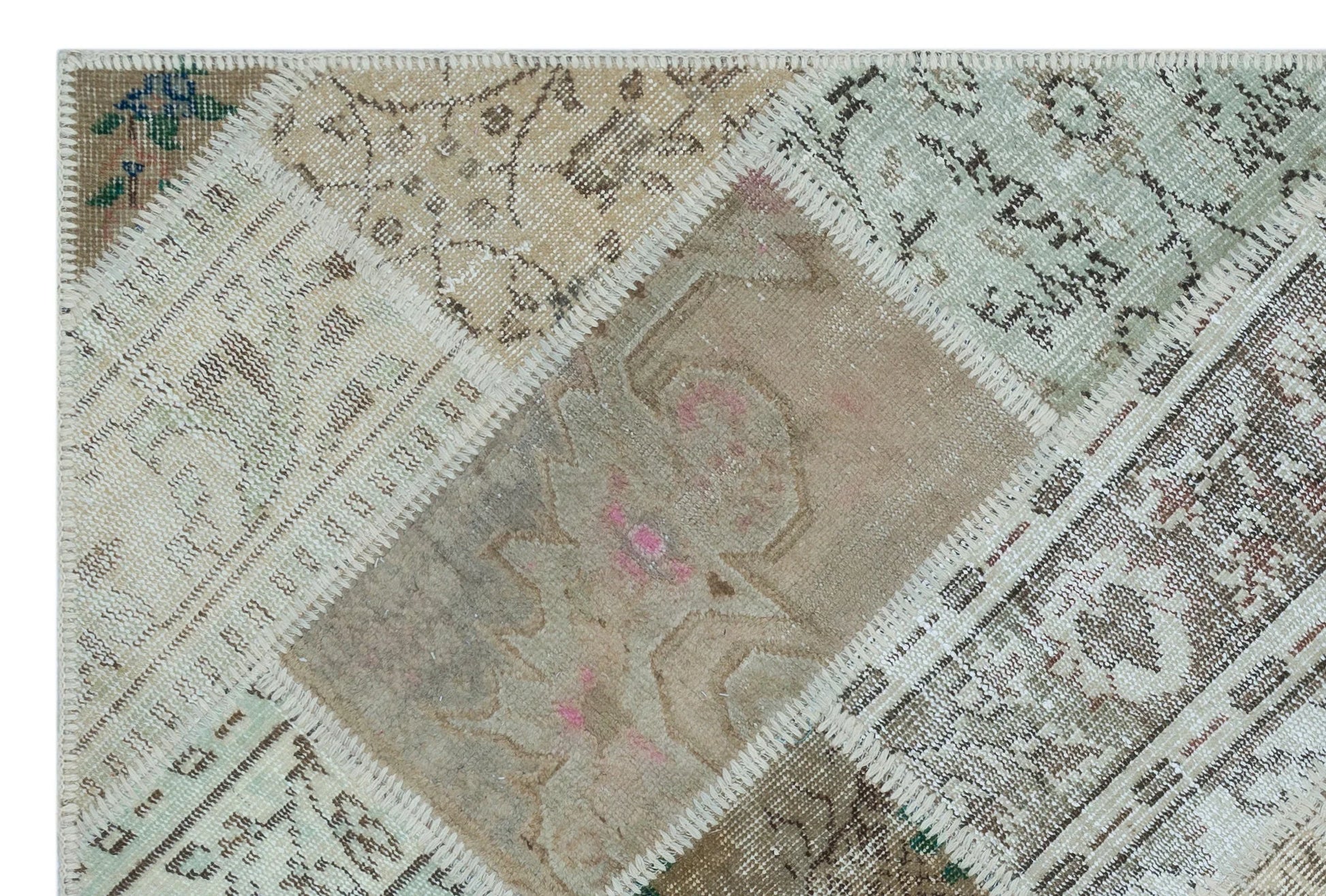 Bej Anadolu Bohem Eskitme Yün Halı 120x180 - Özel Seri