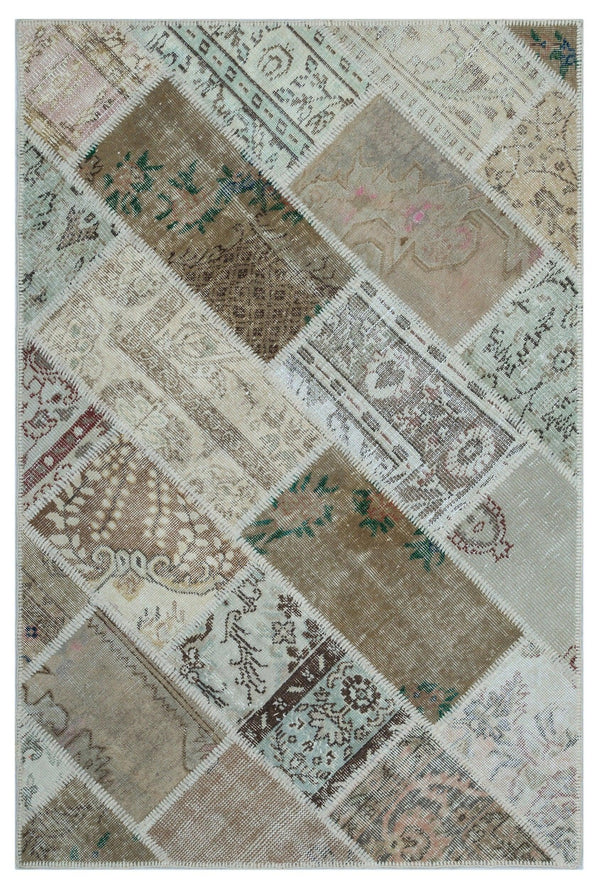 Bej Anadolu Bohem Eskitme Yün Halı 120x180 - Özel Seri