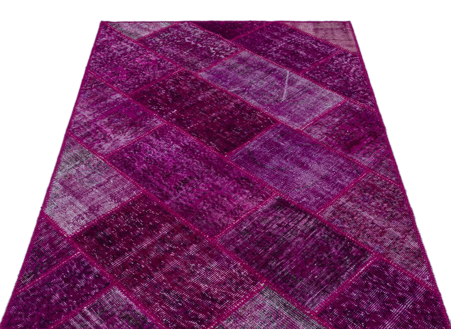 Pembe Anadolu Eskitme Geometrik Yün Halı 120x180 - Özel Seri