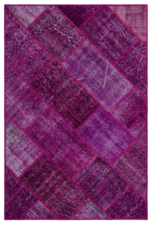 Pembe Anadolu Eskitme Geometrik Yün Halı 120x180 - Özel Seri