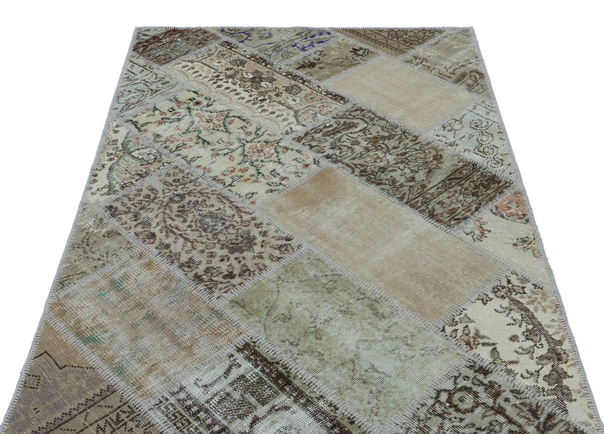 Bej Anadolu Bohem Eskitme Yün Halı 120x180 - Özel Seri