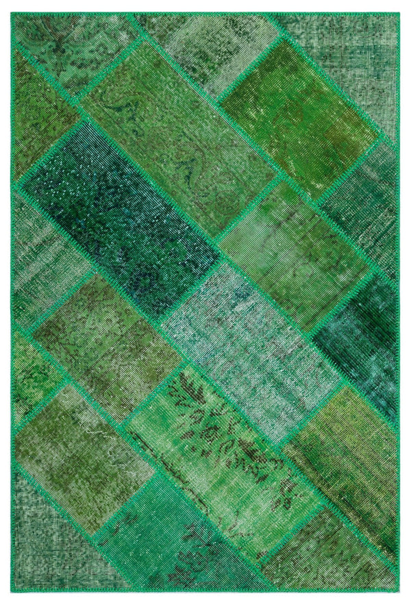 Yeşil Anadolu Bohem Eskitme Yün Halı 120x180 - Özel Seri