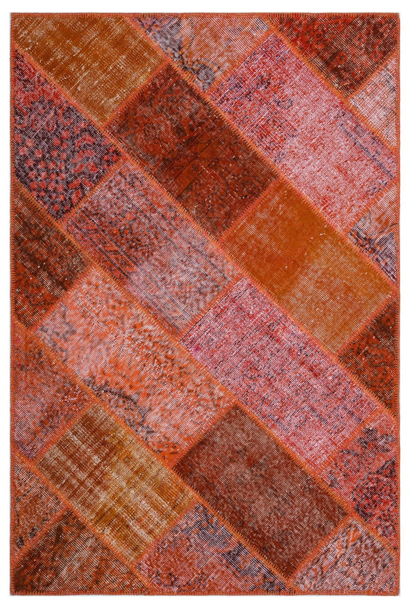 Kırmızı Anadolu Eskitme Geometrik Yün Halı 120x180 - Özel Seri