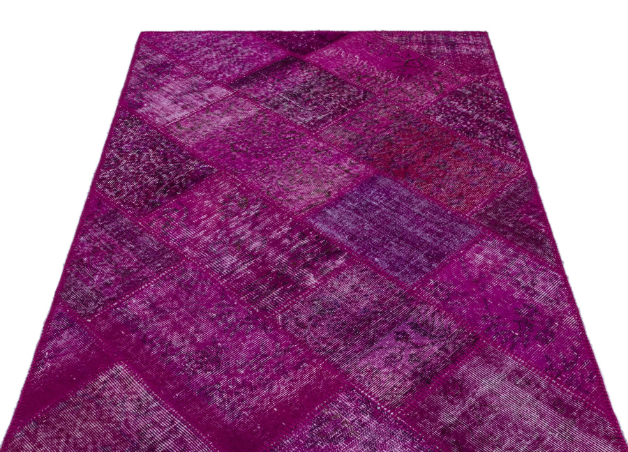 Pembe Anadolu Eskitme Geometrik Yün Halı 120x180 - Özel Seri