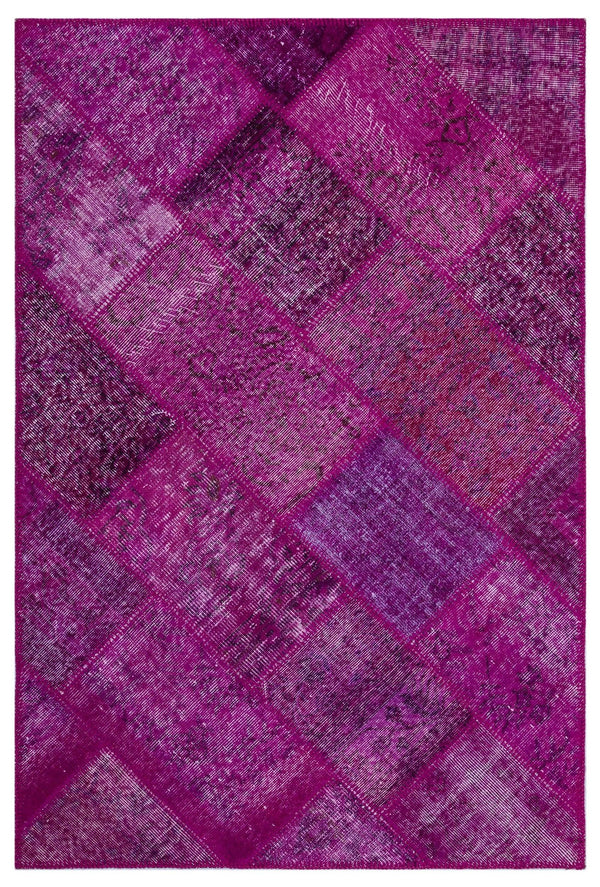 Pembe Anadolu Eskitme Geometrik Yün Halı 120x180 - Özel Seri