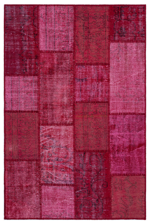Kırmızı Anadolu Eskitme Geometrik Yün Halı 120x180 - Özel Seri