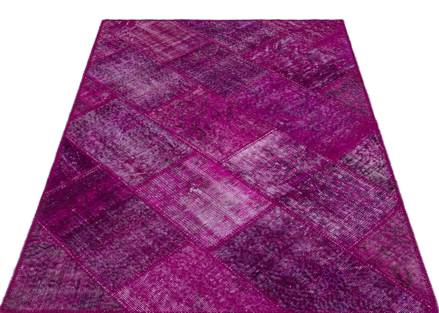 Pembe Anadolu Eskitme Geometrik Yün Halı 120x180 - Özel Seri