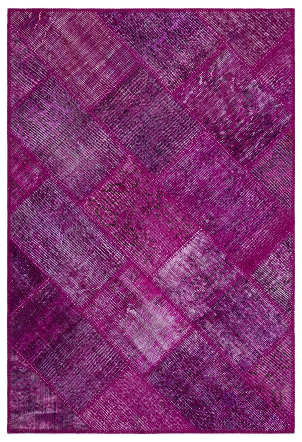 Pembe Anadolu Eskitme Geometrik Yün Halı 120x180 - Özel Seri