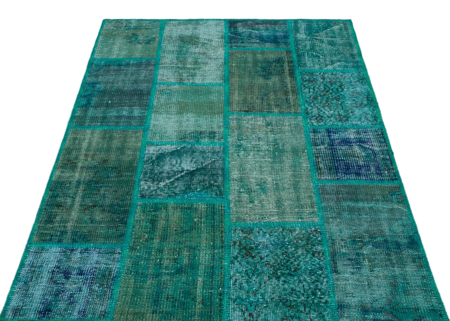 Gri Lacivert Anadolu Eskitme Geometrik Yün Halı 120x180 - Özel Seri