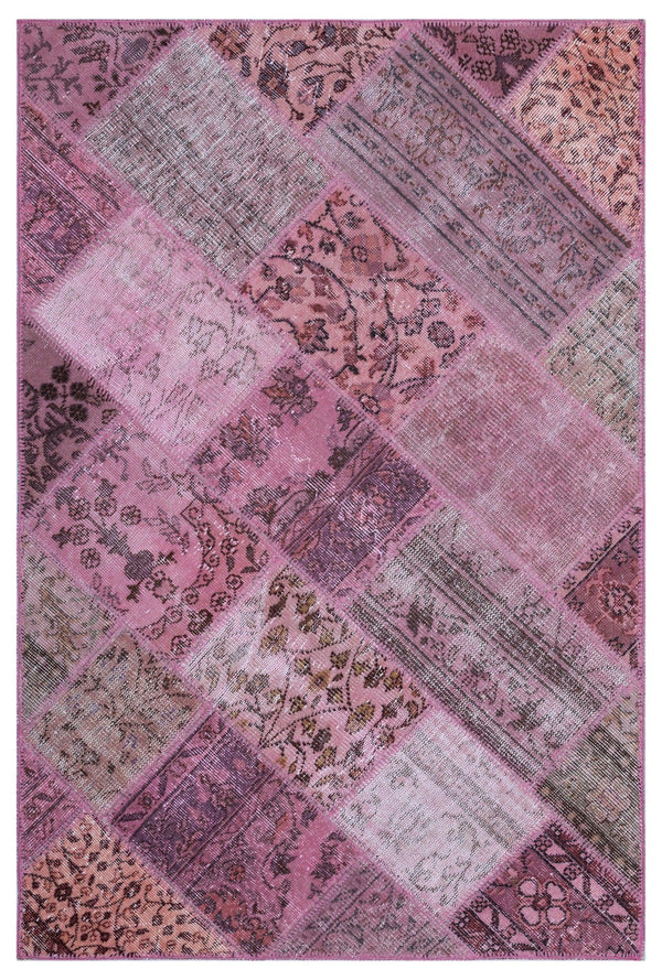 Pembe Anadolu Bohem Eskitme Yün Halı 120x180 - Özel Seri