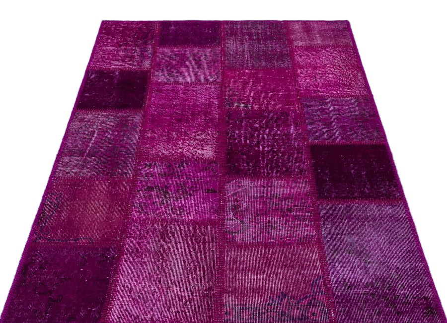 Pembe Anadolu Eskitme Geometrik Yün Halı 120x180 - Özel Seri