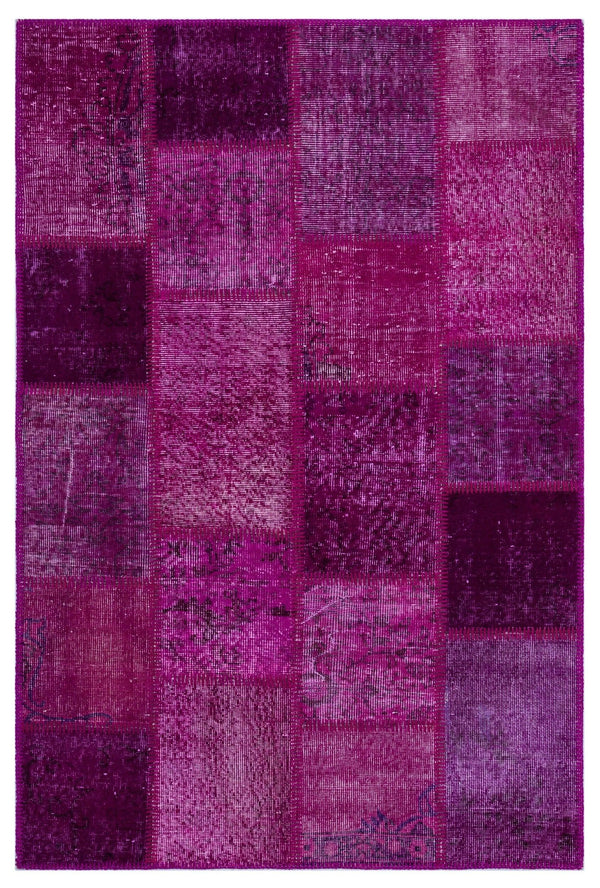 Pembe Anadolu Eskitme Geometrik Yün Halı 120x180 - Özel Seri