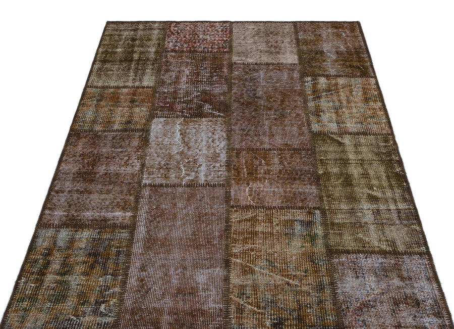 Bej Bordo Anadolu Eskitme Geometrik Yün Halı 120x180 - Özel Seri