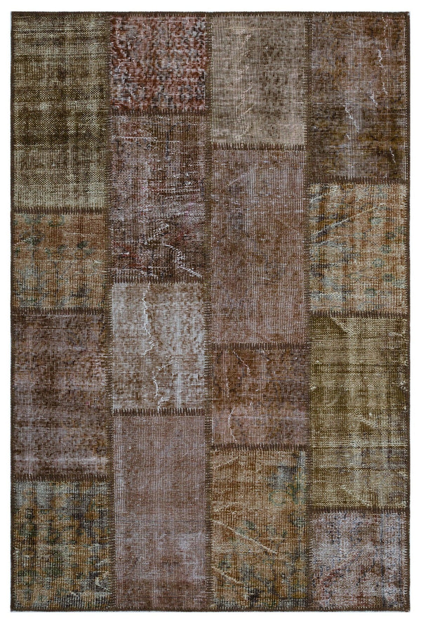 Bej Bordo Anadolu Eskitme Geometrik Yün Halı 120x180 - Özel Seri