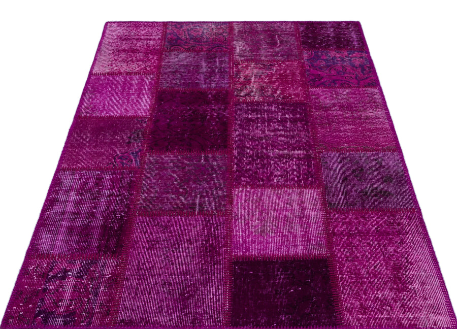 Pembe Anadolu Eskitme Geometrik Yün Halı 120x180 - Özel Seri