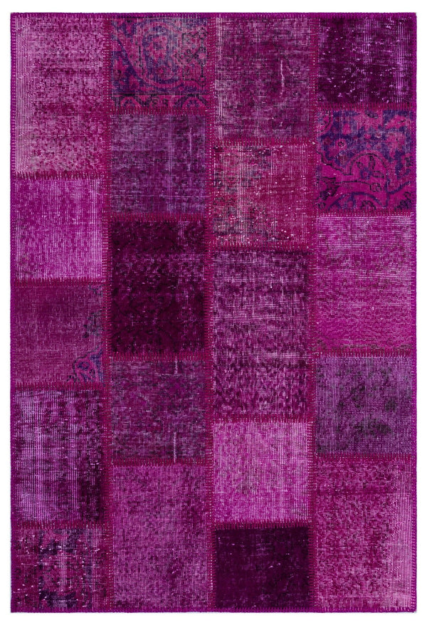 Pembe Anadolu Eskitme Geometrik Yün Halı 120x180 - Özel Seri
