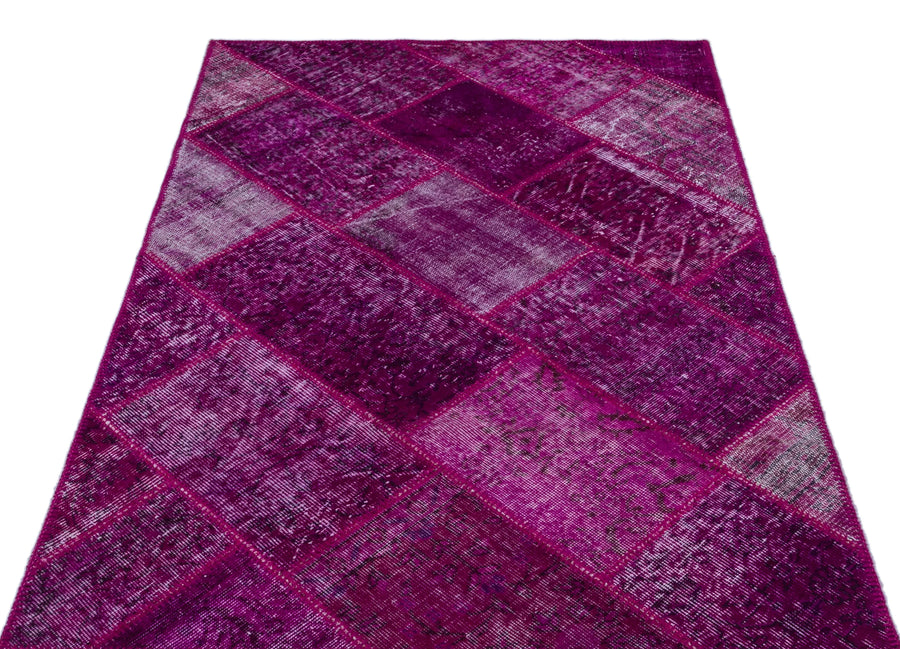 Pembe Anadolu Eskitme Geometrik Yün Halı 120x180 - Özel Seri