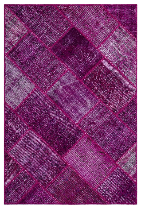 Pembe Anadolu Eskitme Geometrik Yün Halı 120x180 - Özel Seri