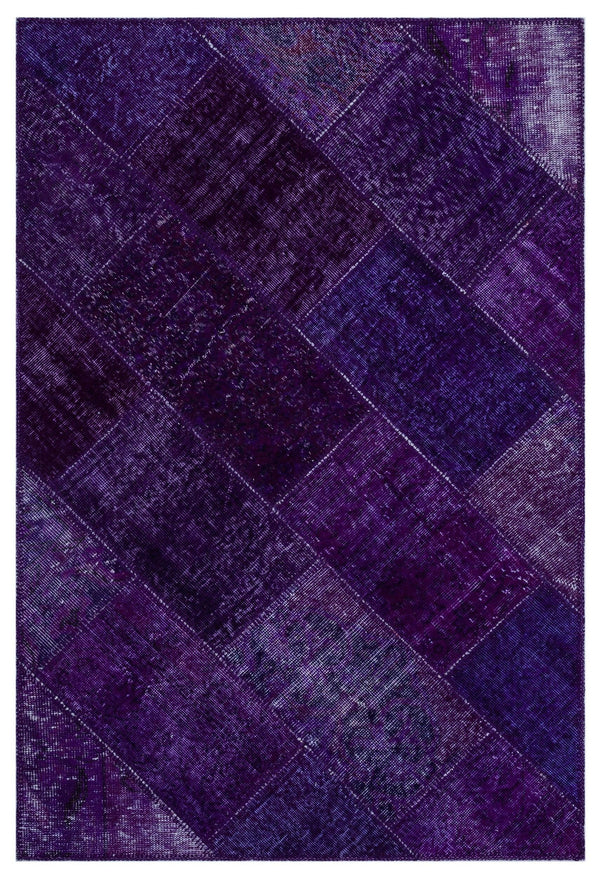 Lila Anadolu Eskitme Geometrik Yün Halı 120x180 - Özel Seri
