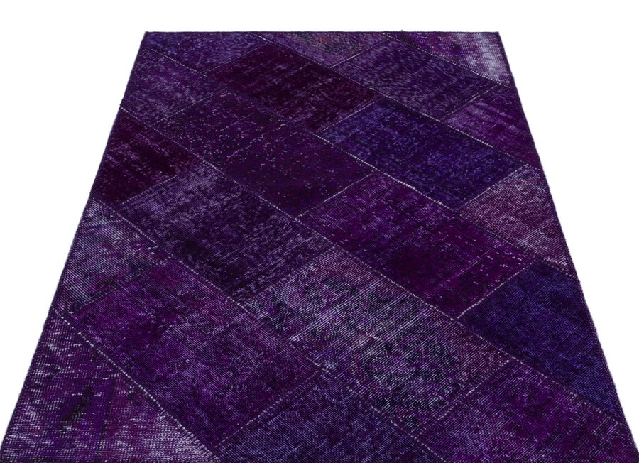 Lila Anadolu Eskitme Geometrik Yün Halı 120x180 - Özel Seri
