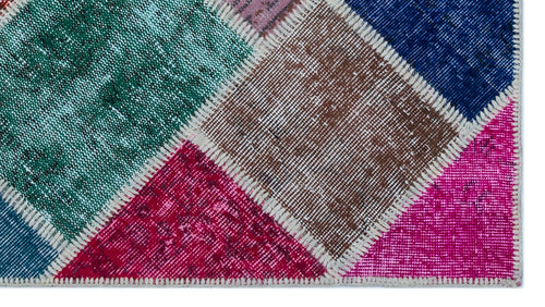 Iskece Bej Patchwork Yün El Dokuma Halısı 084 x 152 Apex Unique