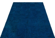 Mavi Geometrik Modern Yün Halı 122x193