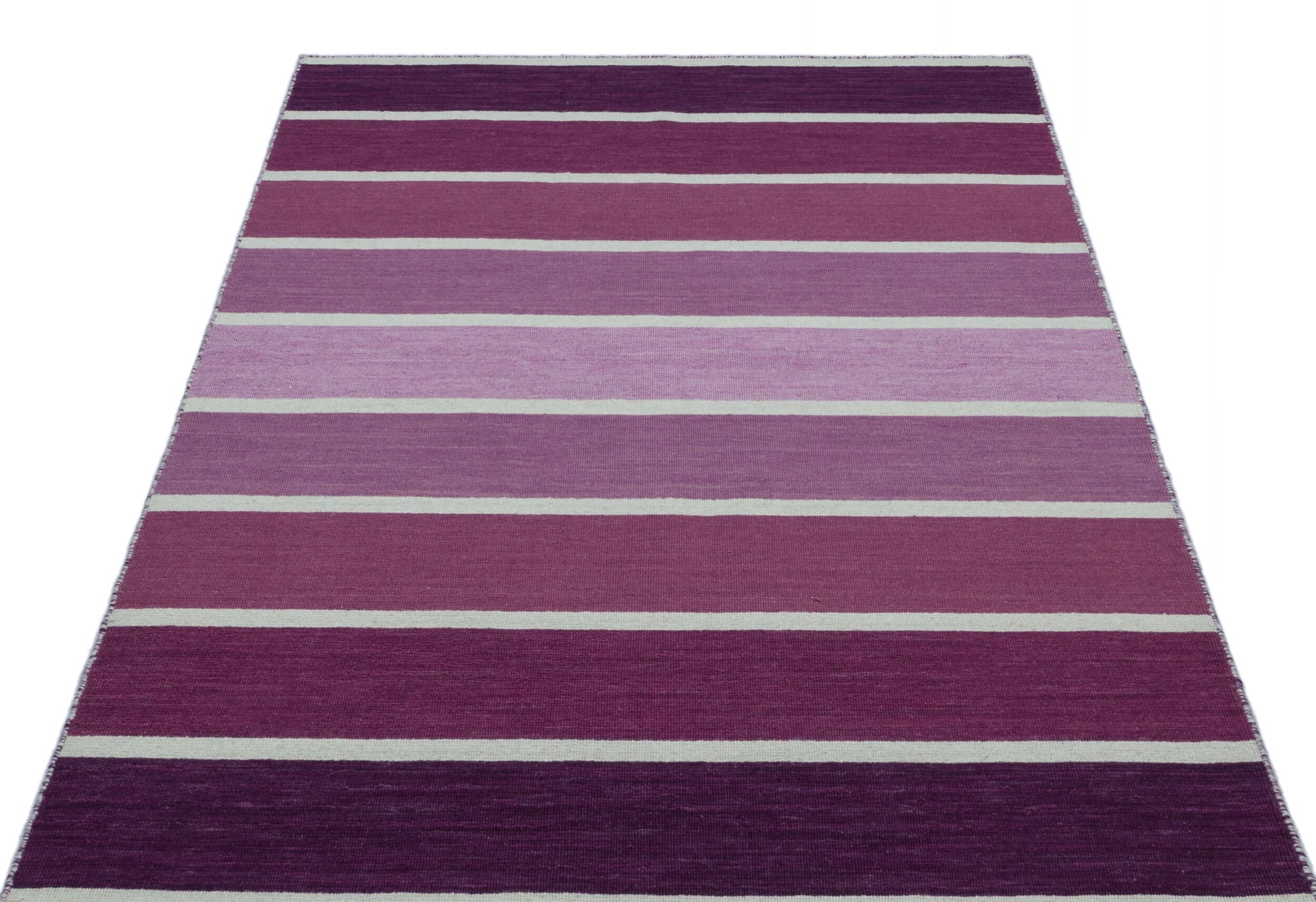 Girit Bej Çizgili Yün El Dokuma Halısı 122 x 183 Apex Unique