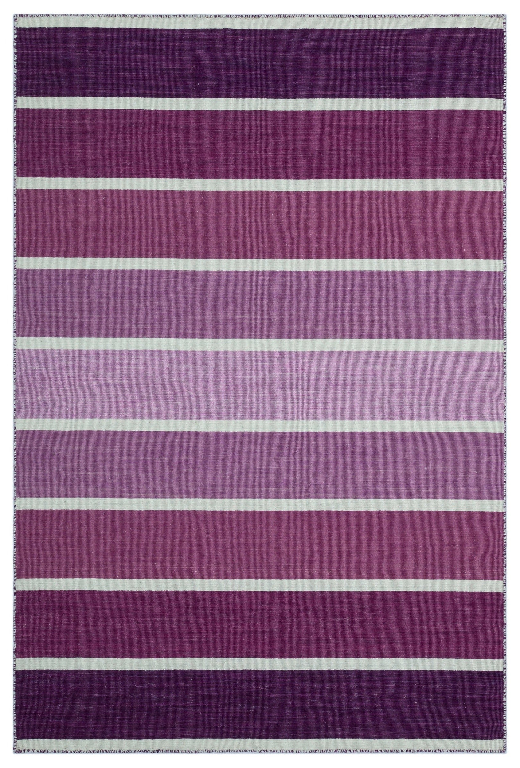 Girit Bej Çizgili Yün El Dokuma Halısı 122 x 183 Apex Unique