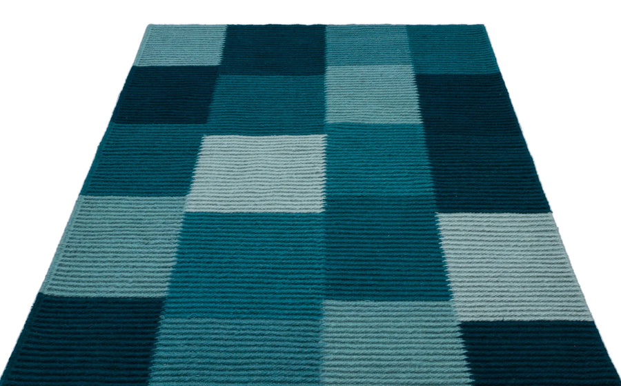 Gri Lacivert Modern Yün Halı 136x190