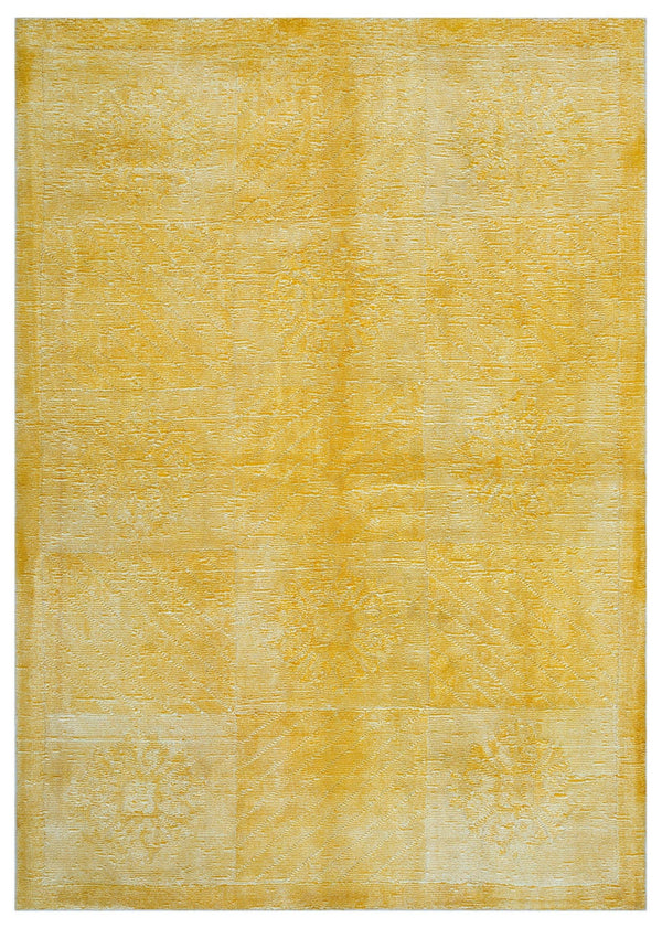 Sarı Geometrik Modern Yün Halı 160x225
