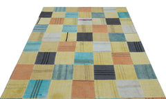 Teselya Bej Patchwork Yün El Dokuma Halısı 162 x 234 Apex Unique