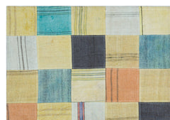 Teselya Bej Patchwork Yün El Dokuma Halısı 162 x 234 Apex Unique