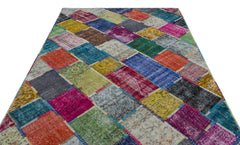 Iskece Bej Patchwork Yün El Dokuma Halısı 192 x 286 Apex Unique