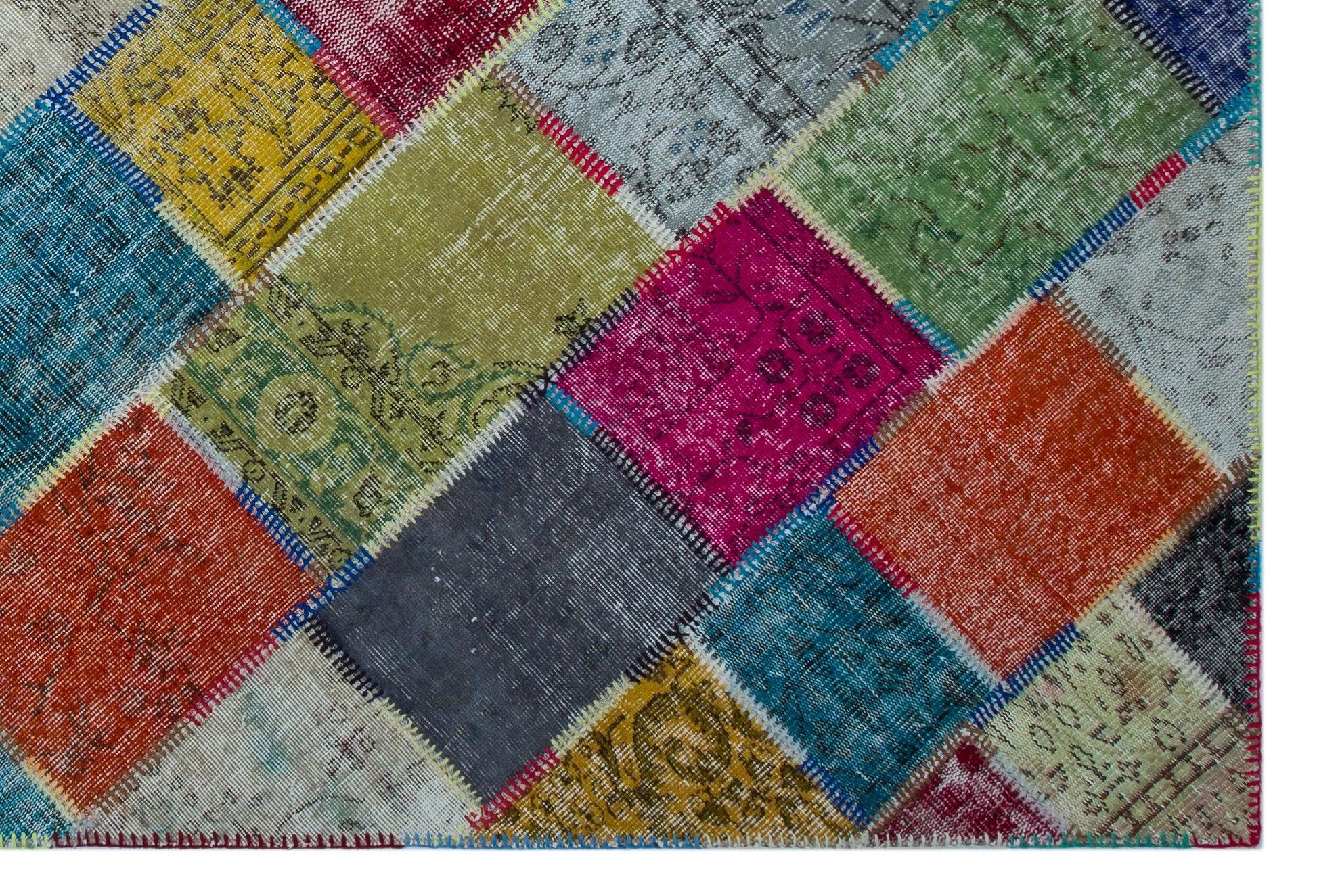 Bej Anadolu Geometrik Vintage Yün Halı 192x286 - Özel Seri