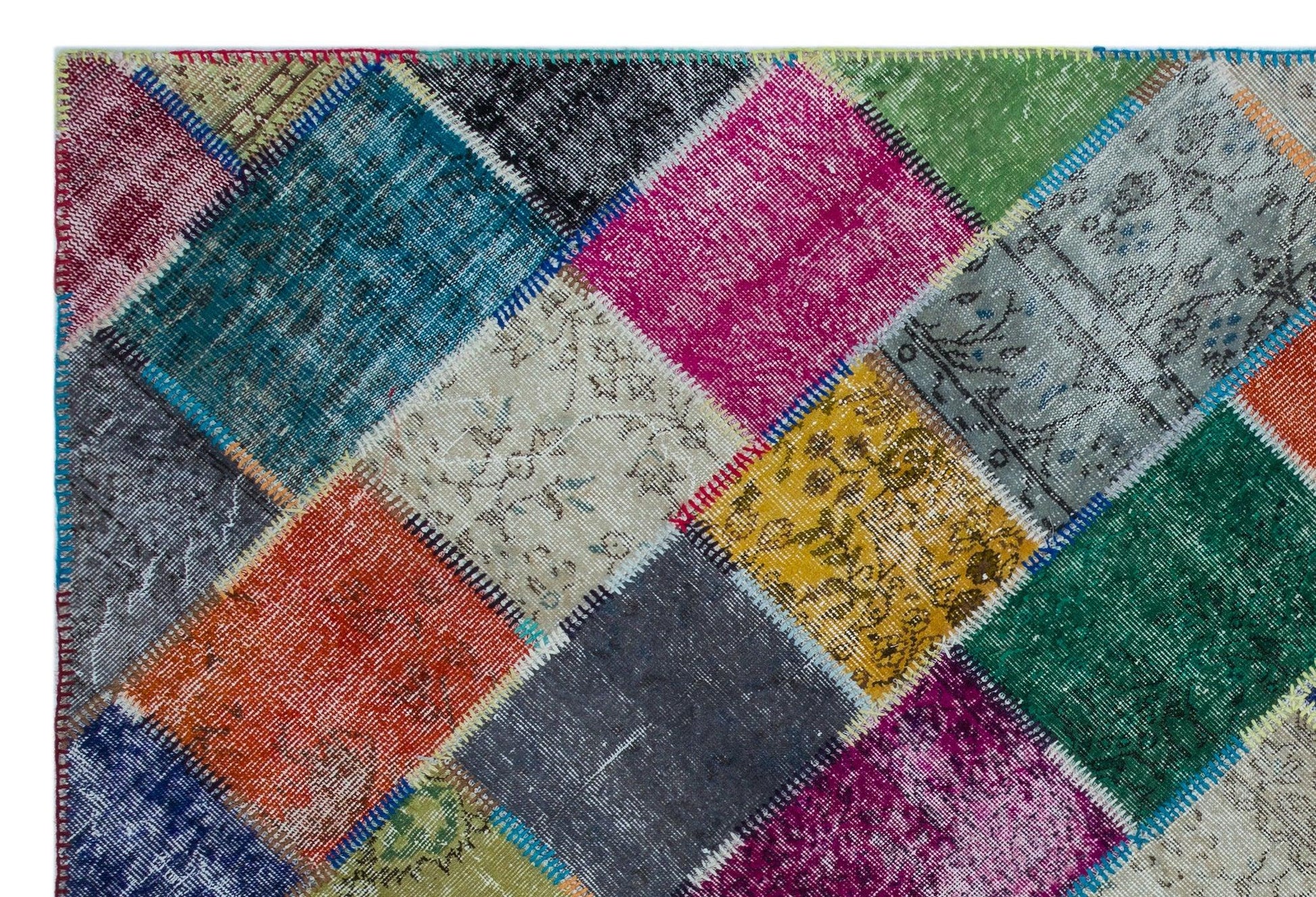 Bej Anadolu Geometrik Vintage Yün Halı 192x286 - Özel Seri