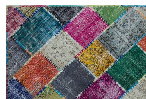 Iskece Bej Patchwork Yün El Dokuma Halısı 192 x 286 Apex Unique