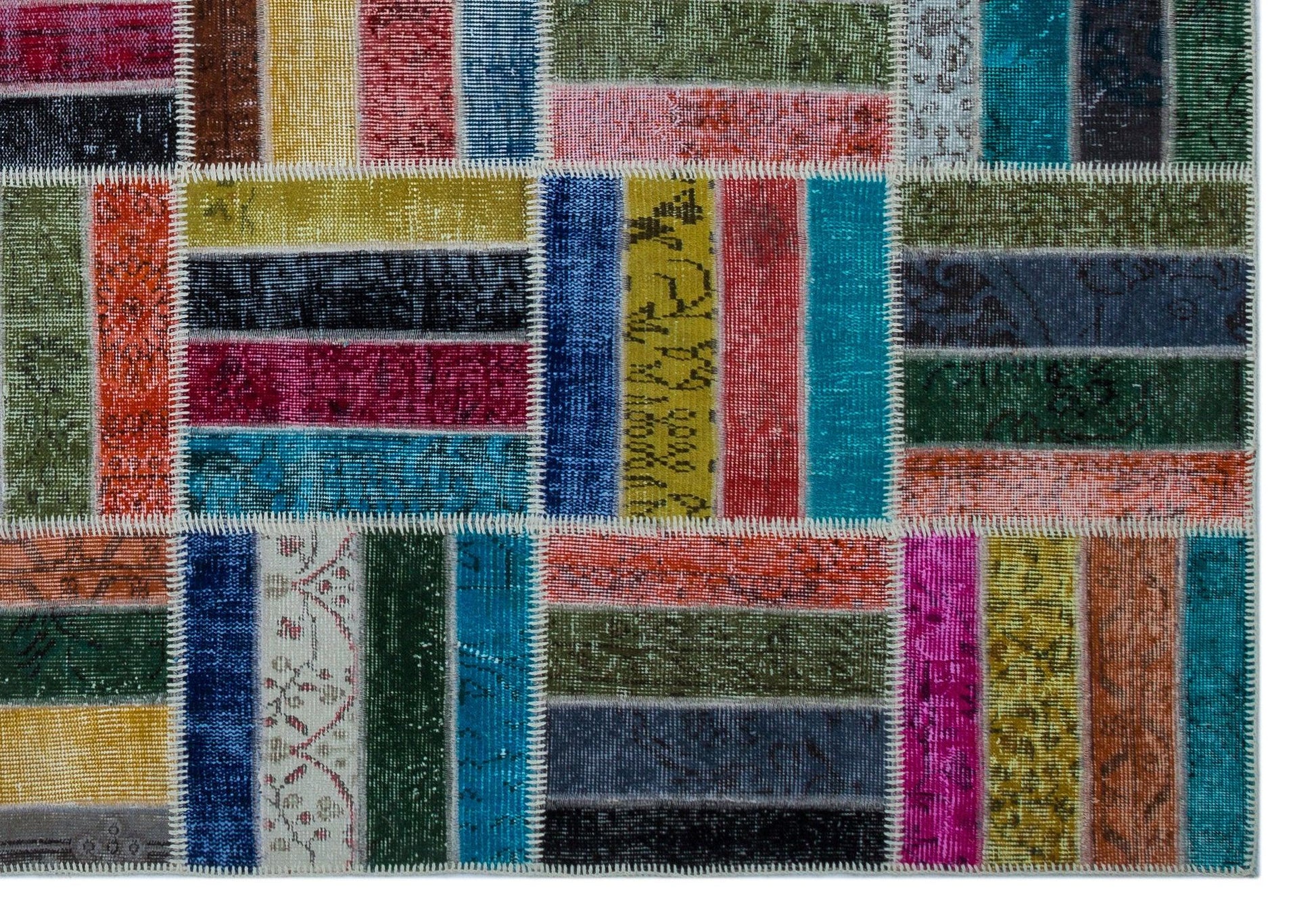 Bej Anadolu Geometrik Vintage Yün Halı 198x287 - Özel Seri