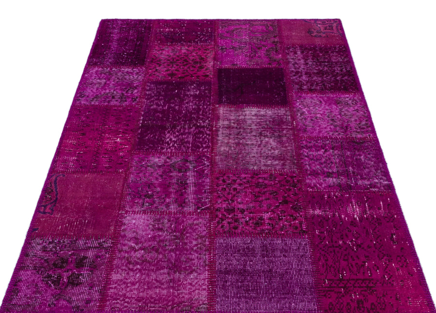 Pembe Anadolu Eskitme Geometrik Yün Halı 120x180 - Özel Seri