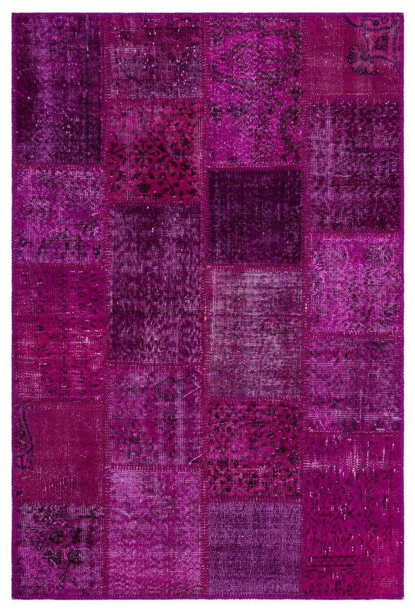 Pembe Anadolu Eskitme Geometrik Yün Halı 120x180 - Özel Seri