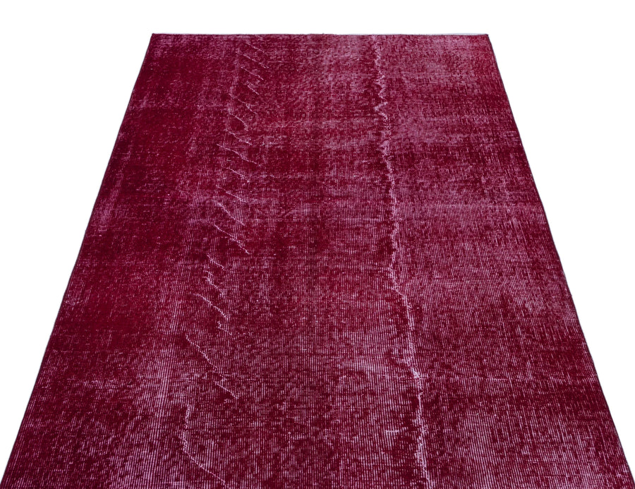 Pembe Anadolu Eskitme Geometrik Yün Halı 119x194 - Özel Seri