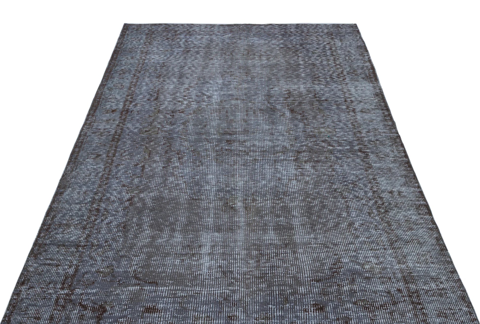 Gri Isparta Klasik Madalyonlu Yün Halı 152x260 - Özel Seri