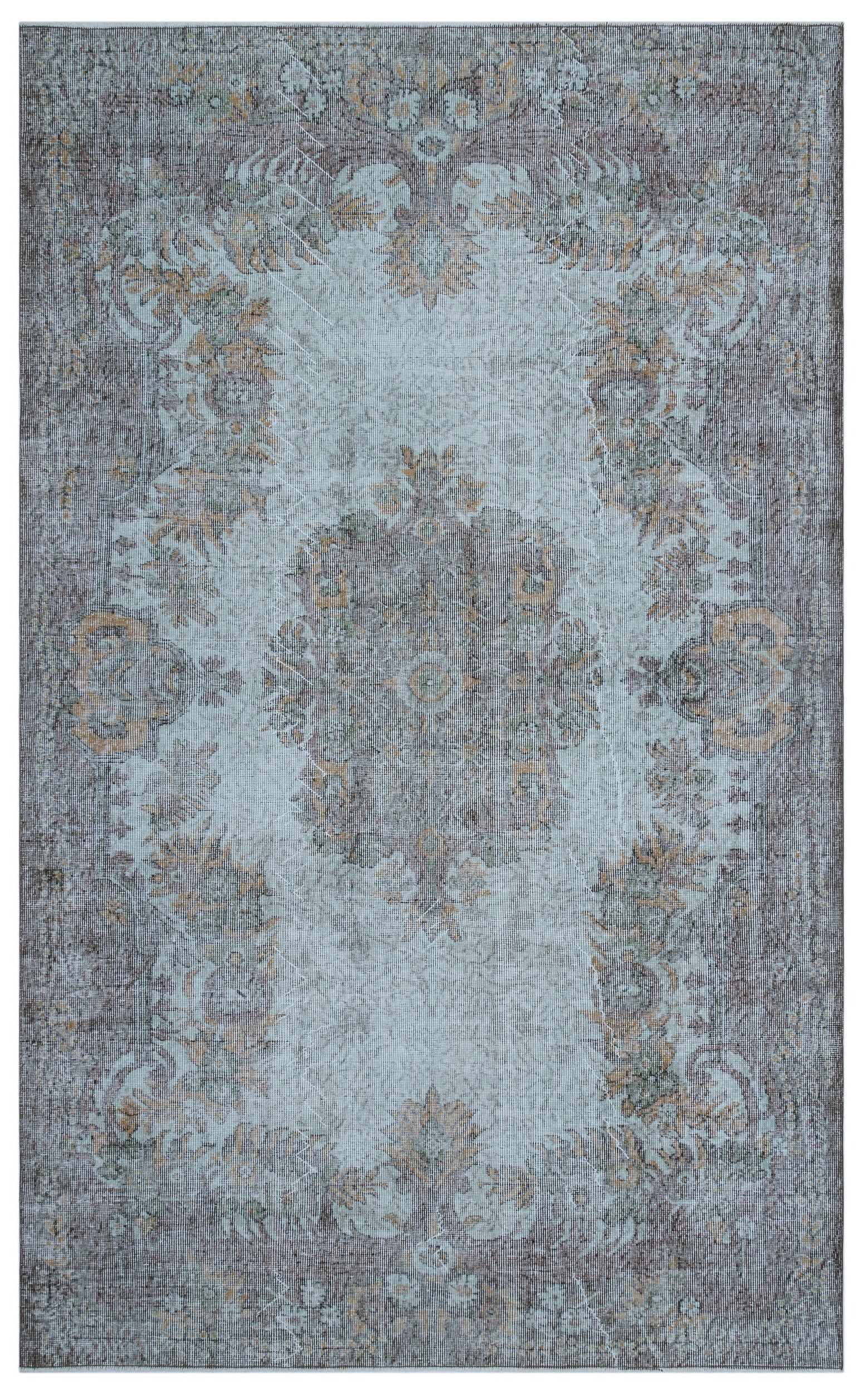 Atina Mavi Eskitme Yün El Dokuma Halısı 185 x 304 Apex Unique