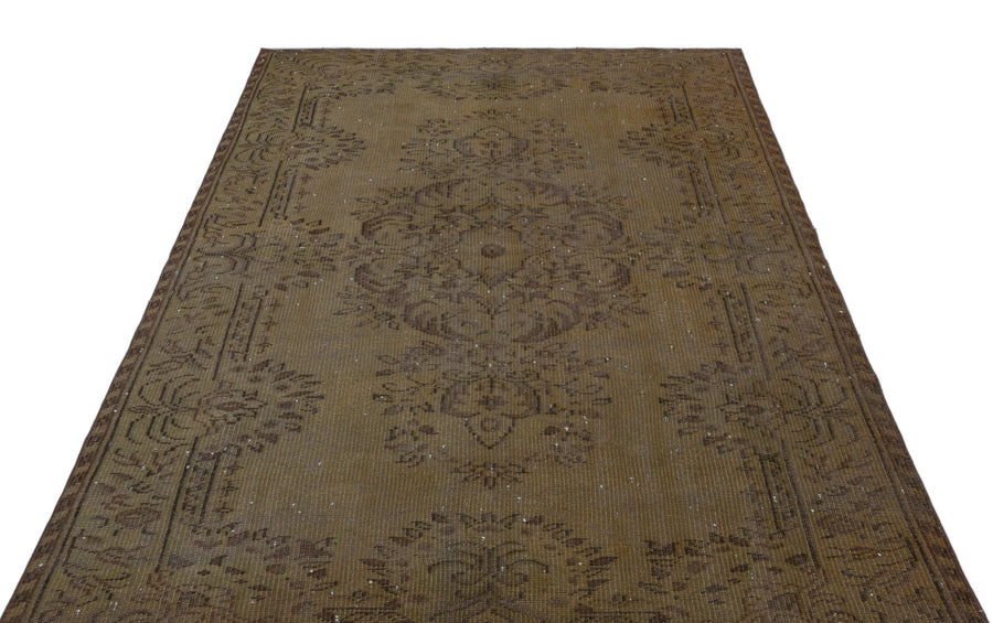 Bej Gri Anadolu Eskitme Çiçekli Yün Halı 168x258 - Özel Seri